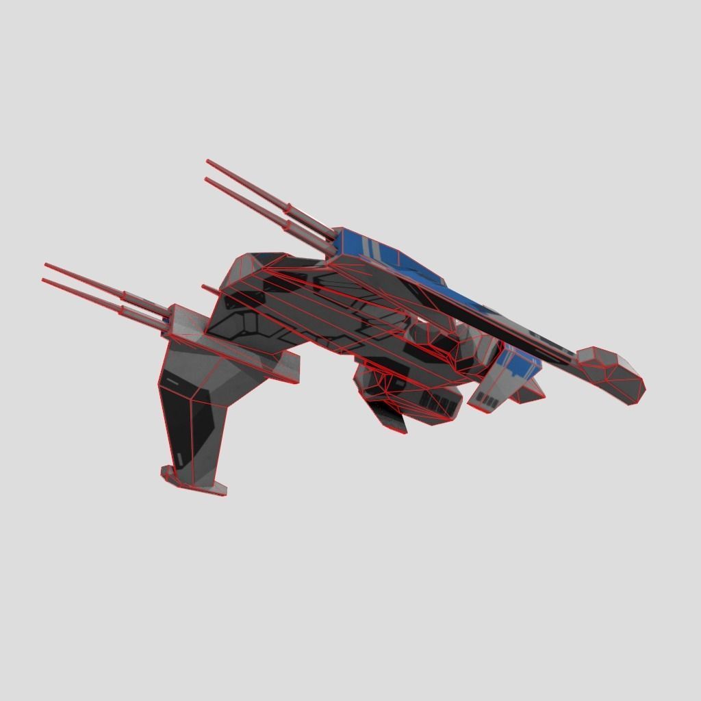 SpaceShip star wars Low-poly 3D model_14