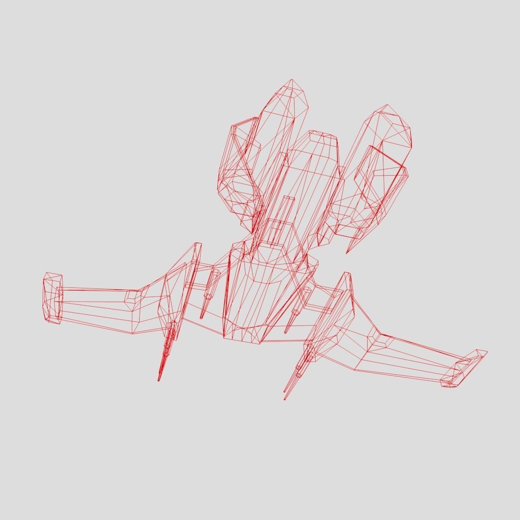 SpaceShip star wars Low-poly 3D model_26