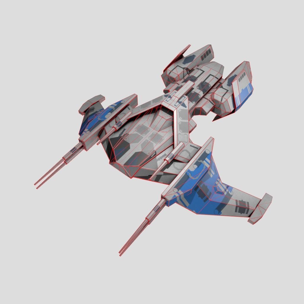 SpaceShip star wars Low-poly 3D model_12