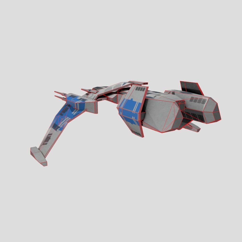 SpaceShip star wars Low-poly 3D model_10