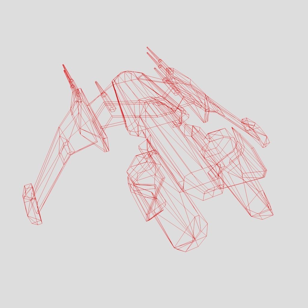 SpaceShip star wars Low-poly 3D model_21