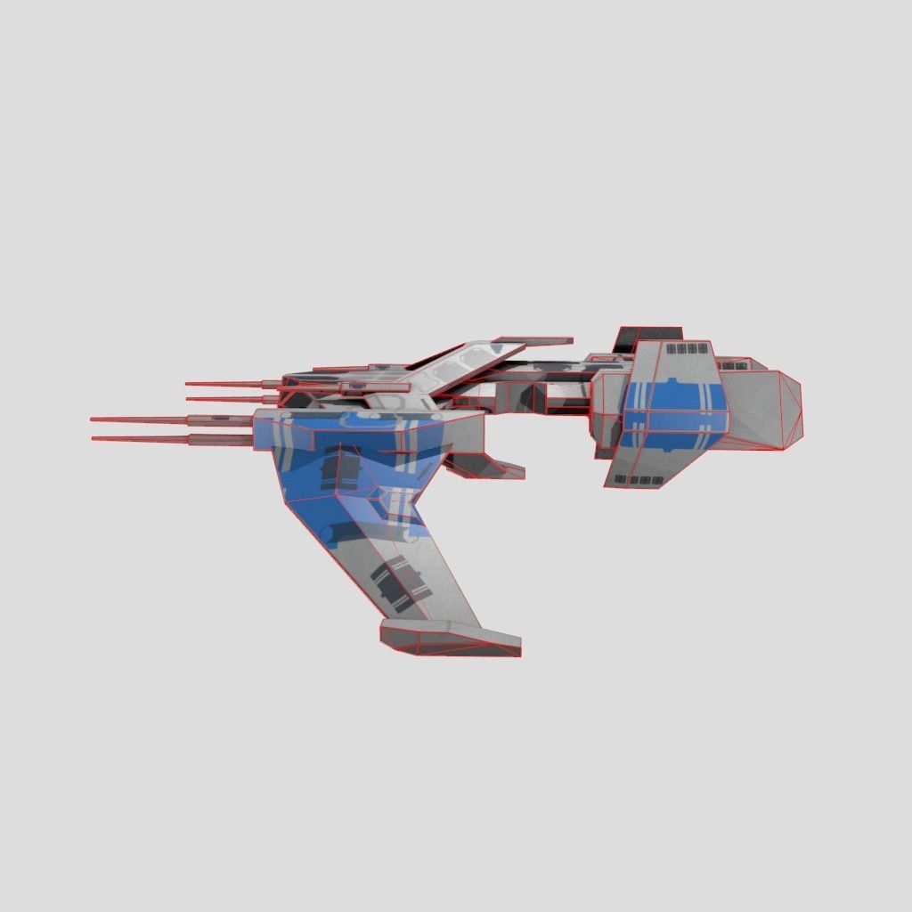 SpaceShip star wars Low-poly 3D model_11