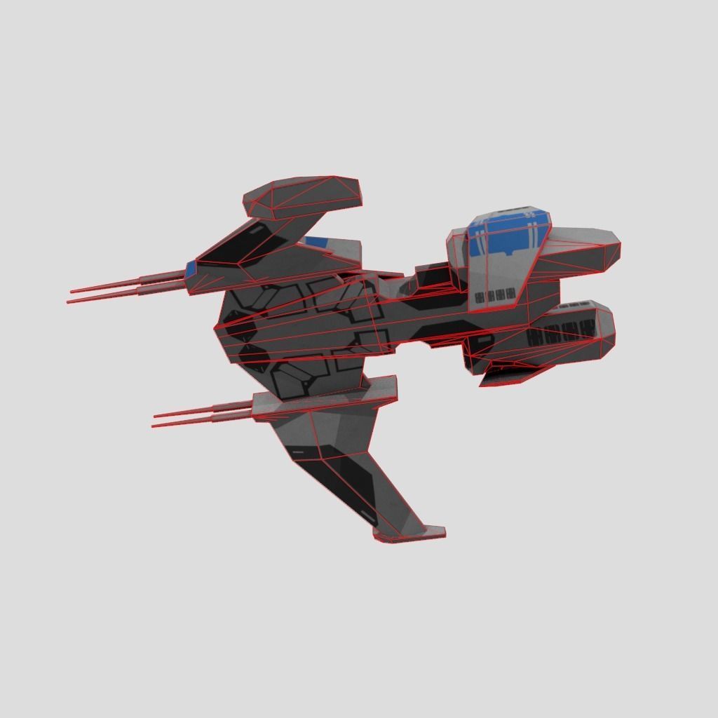 SpaceShip star wars Low-poly 3D model_17