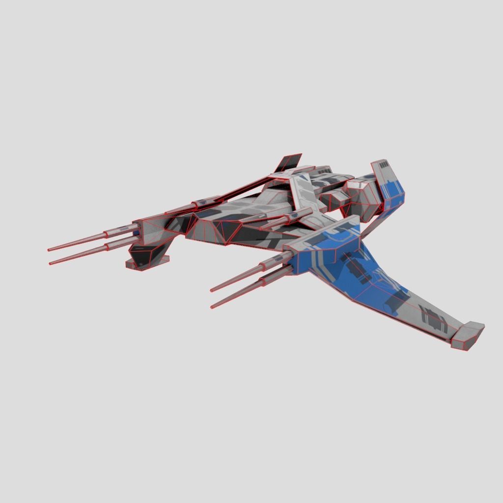 SpaceShip star wars Low-poly 3D model_13