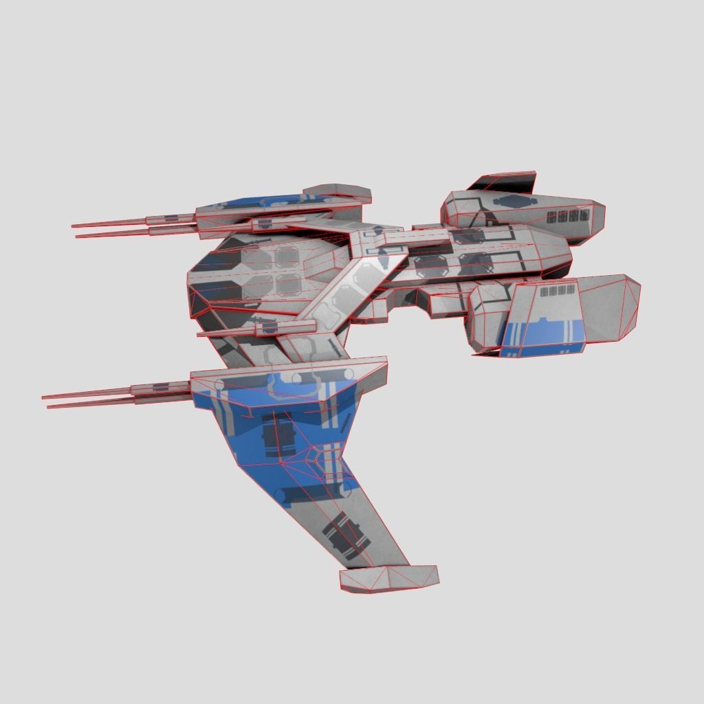 SpaceShip star wars Low-poly 3D model_9