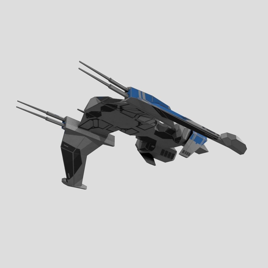 SpaceShip star wars Low-poly 3D model_8