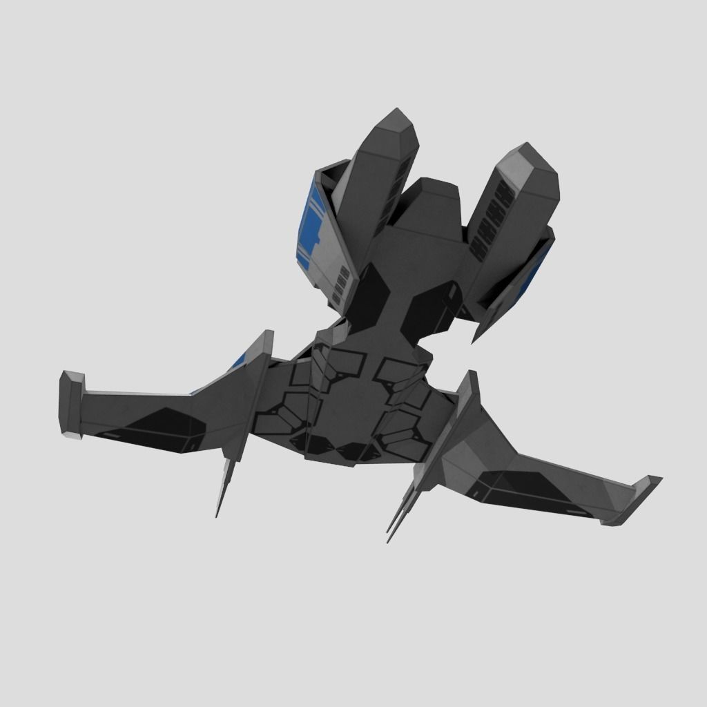 SpaceShip star wars Low-poly 3D model_7