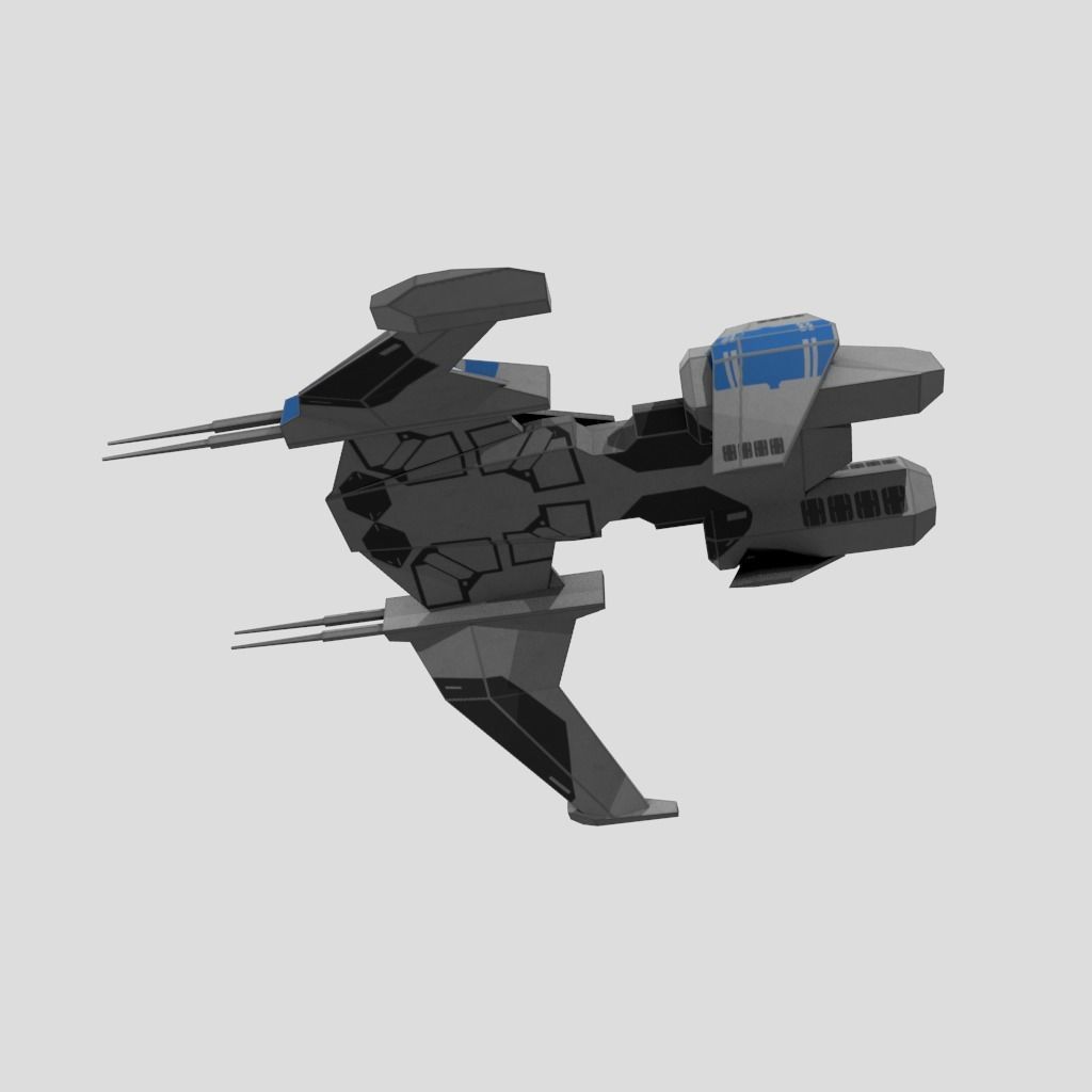 SpaceShip star wars Low-poly 3D model_5