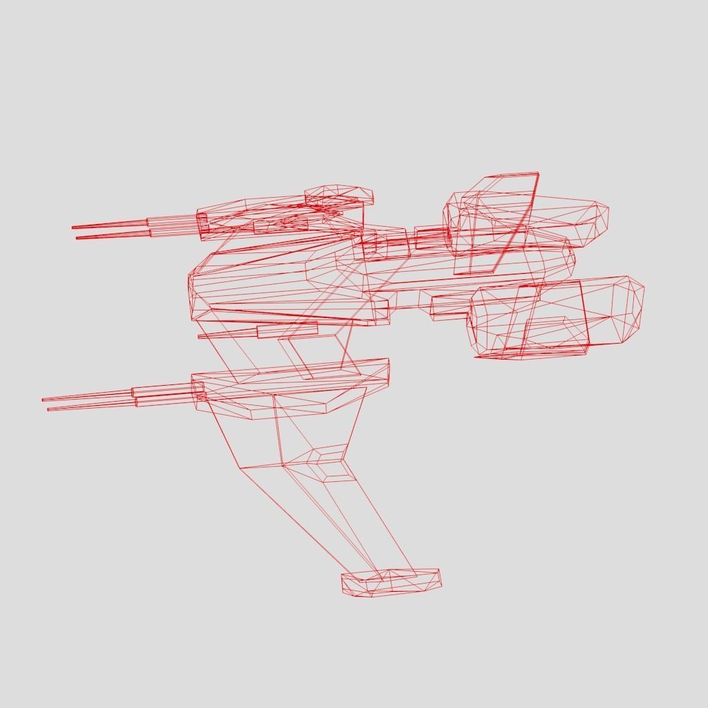 SpaceShip star wars Low-poly 3D model_20