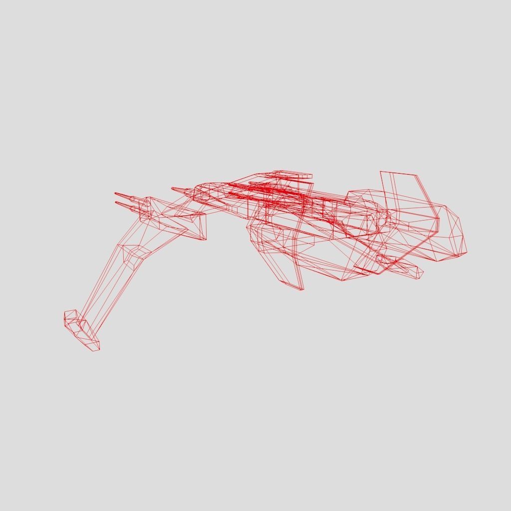 SpaceShip star wars Low-poly 3D model_18