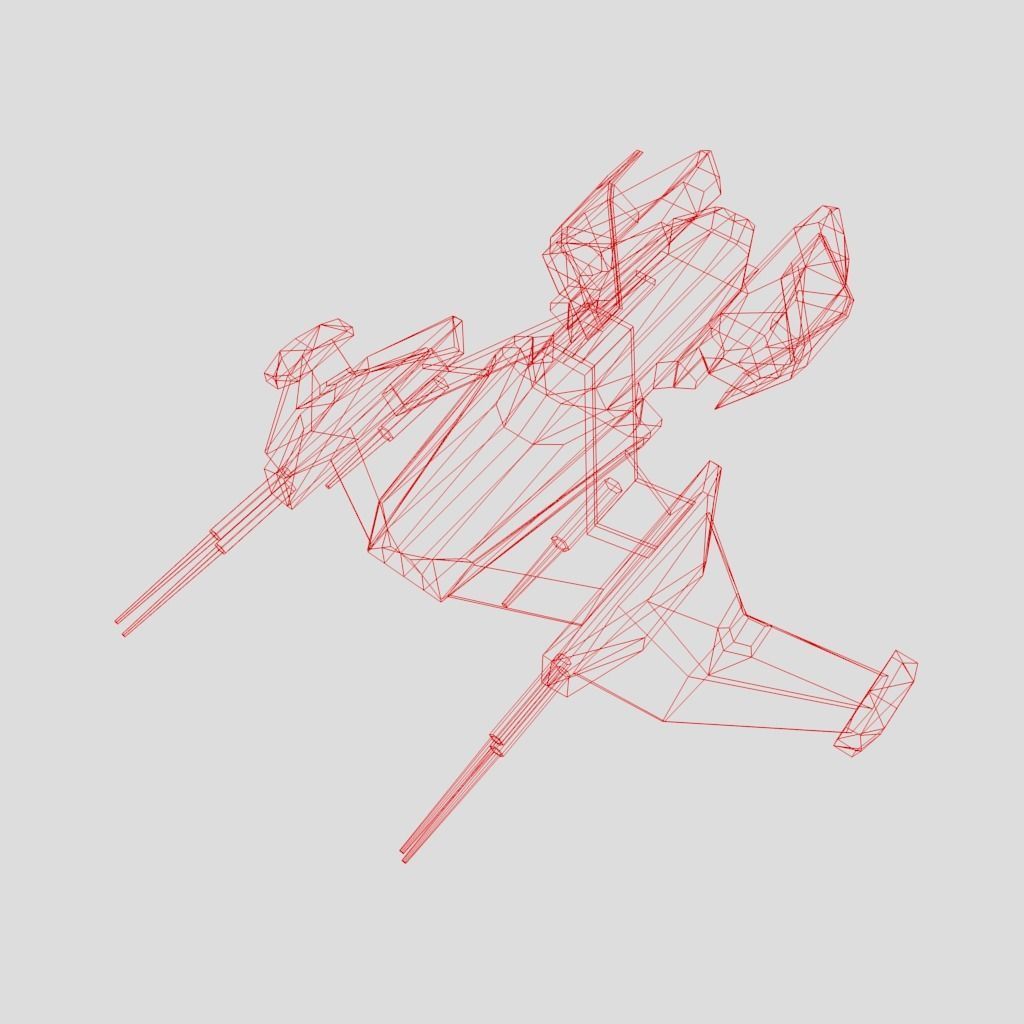 SpaceShip star wars Low-poly 3D model_19