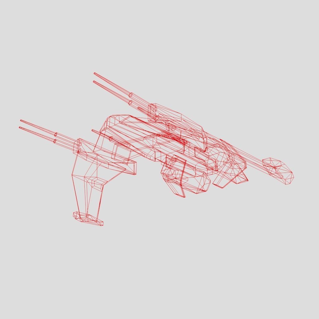 SpaceShip star wars Low-poly 3D model_24