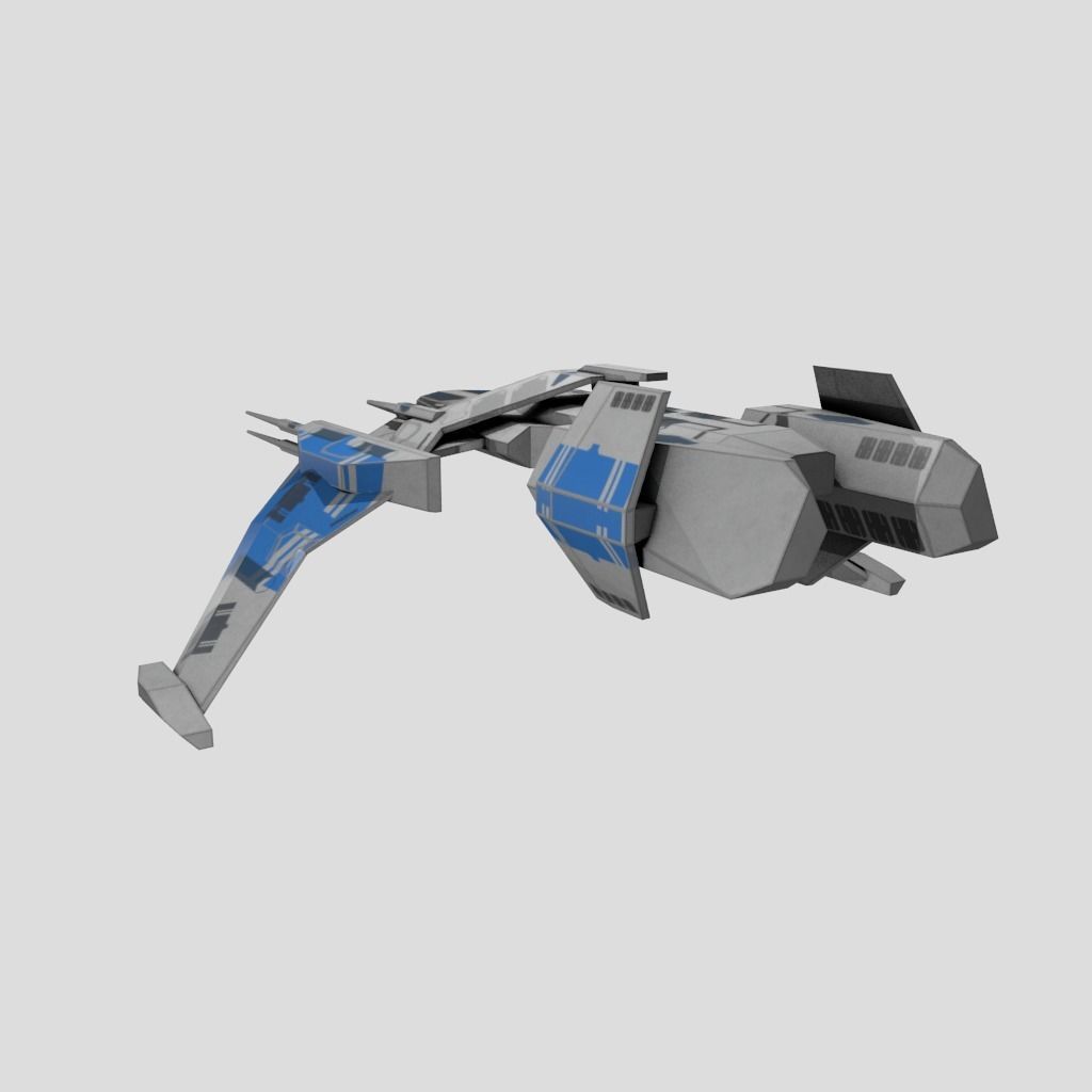 SpaceShip star wars Low-poly 3D model_6