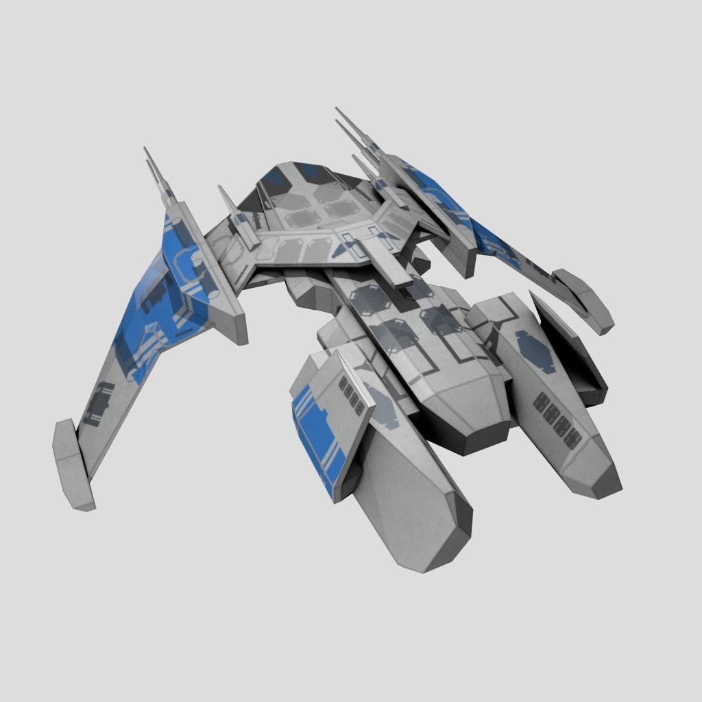 SpaceShip star wars Low-poly 3D model_3