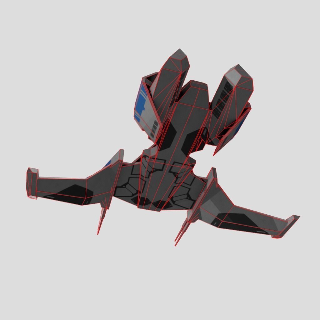 SpaceShip star wars Low-poly 3D model_16