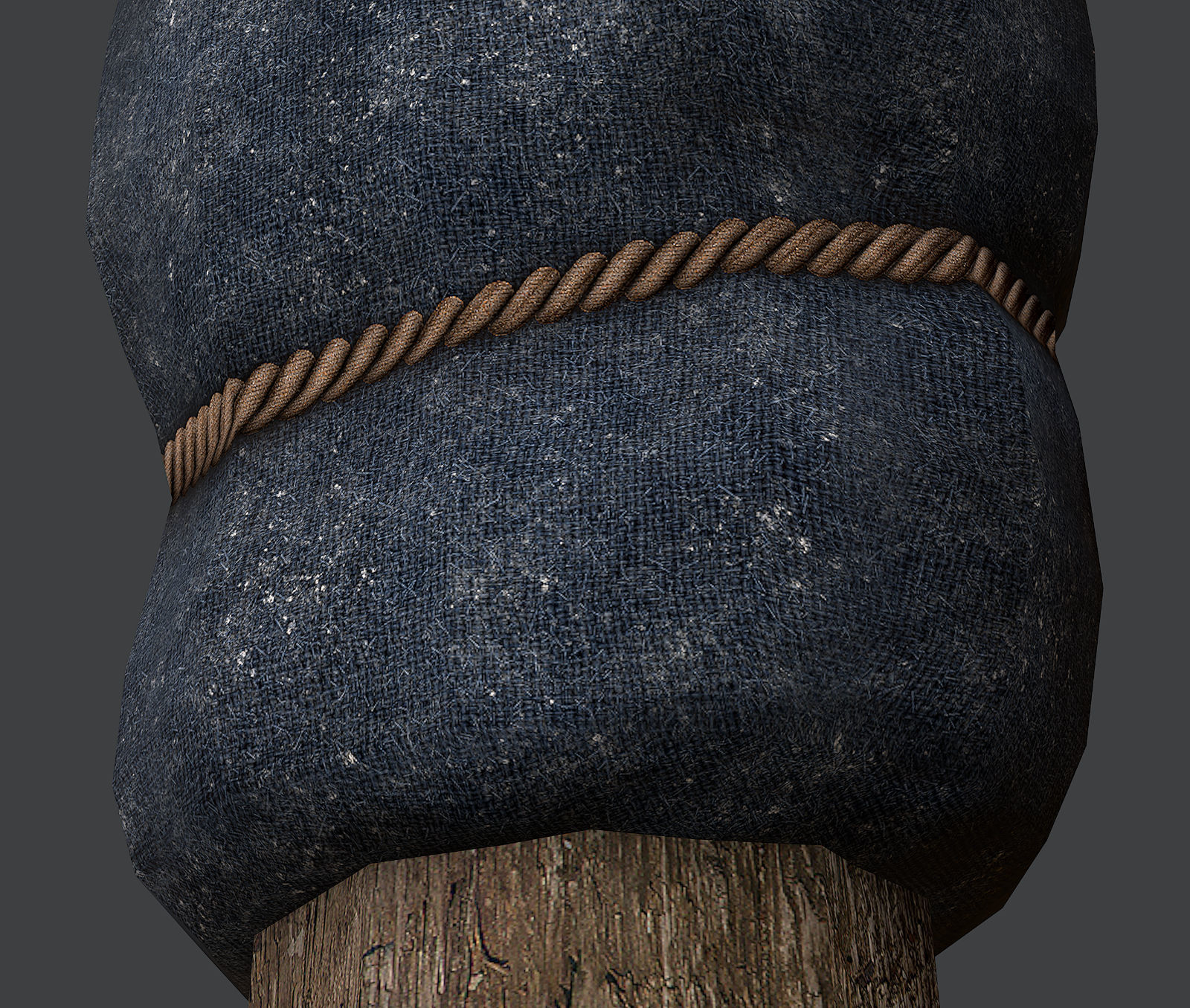 Wrapped Medieval Torch Low-poly 3D model_1