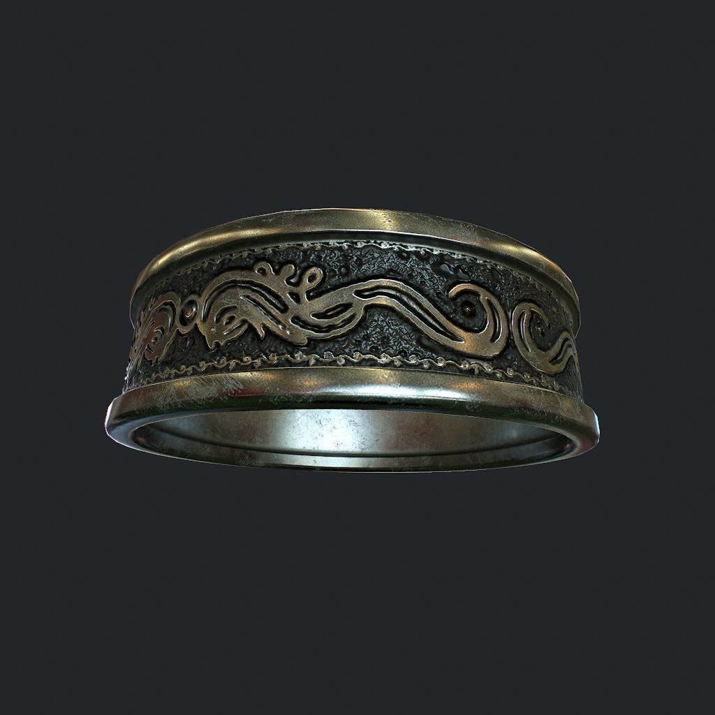 Old Ring Low-poly 3D model_7