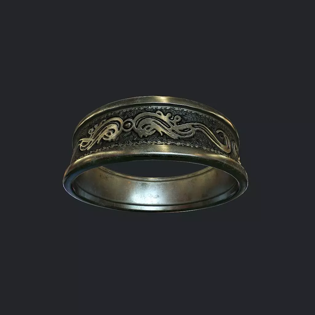 Old Ring Low-poly 3D model_0