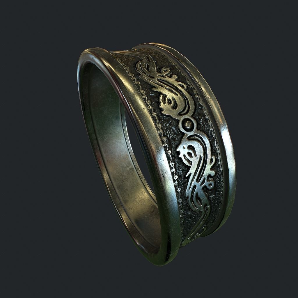 Old Ring Low-poly 3D model_3
