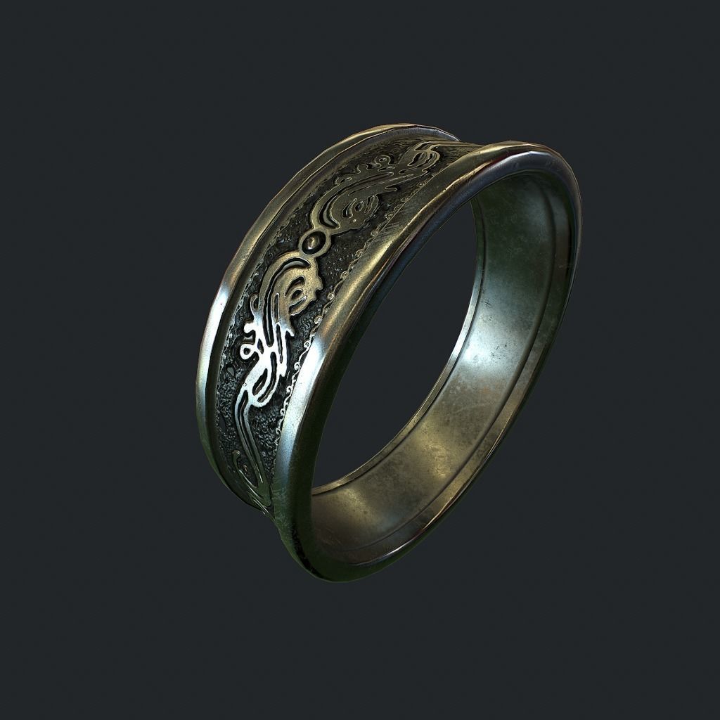 Old Ring Low-poly 3D model_4