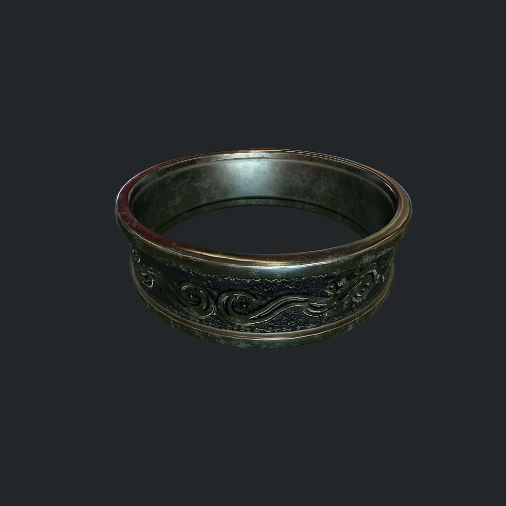 Old Ring Low-poly 3D model_2