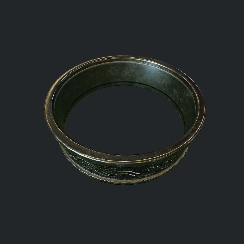 Old Ring Low-poly 3D model_5