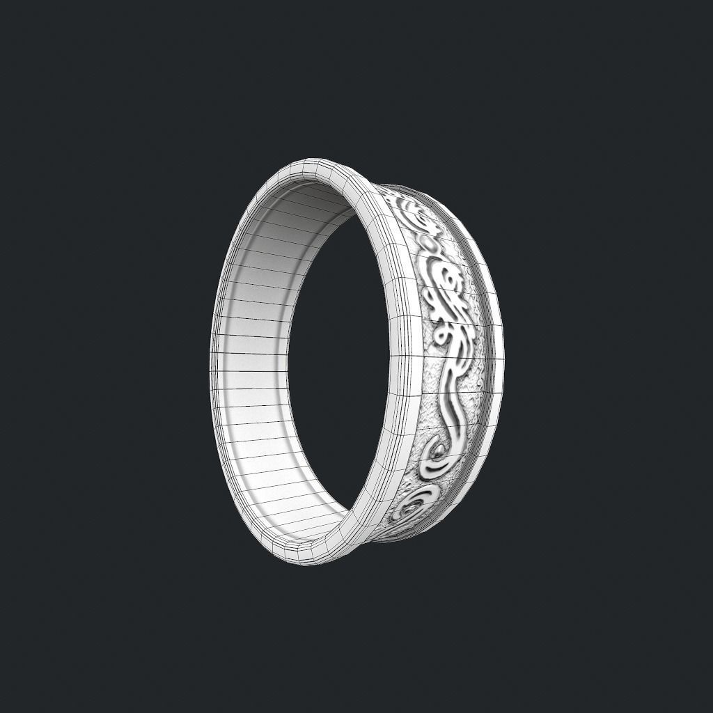 Old Ring Low-poly 3D model_11