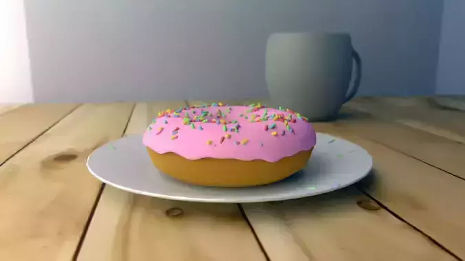 Donut on plate with sprinkles