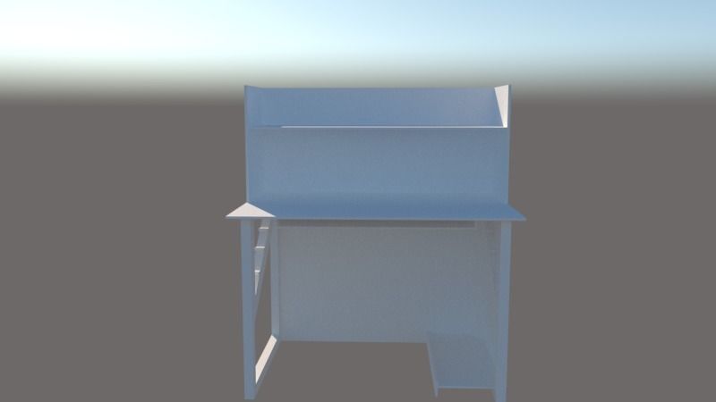 Computer Desk Free low-poly 3D model_2