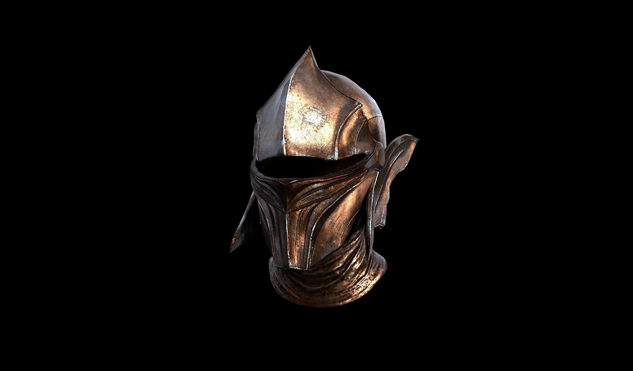 Medieval Helmet - PBR - Textured - 2 Objects Low-poly 3D model_7