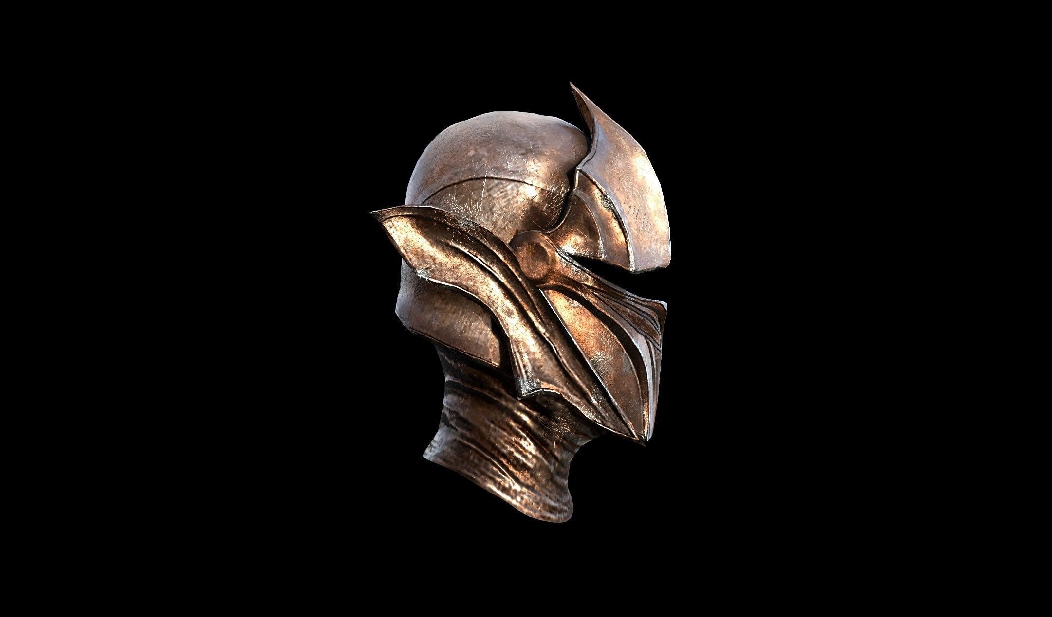 Medieval Helmet - PBR - Textured - 2 Objects Low-poly 3D model_3