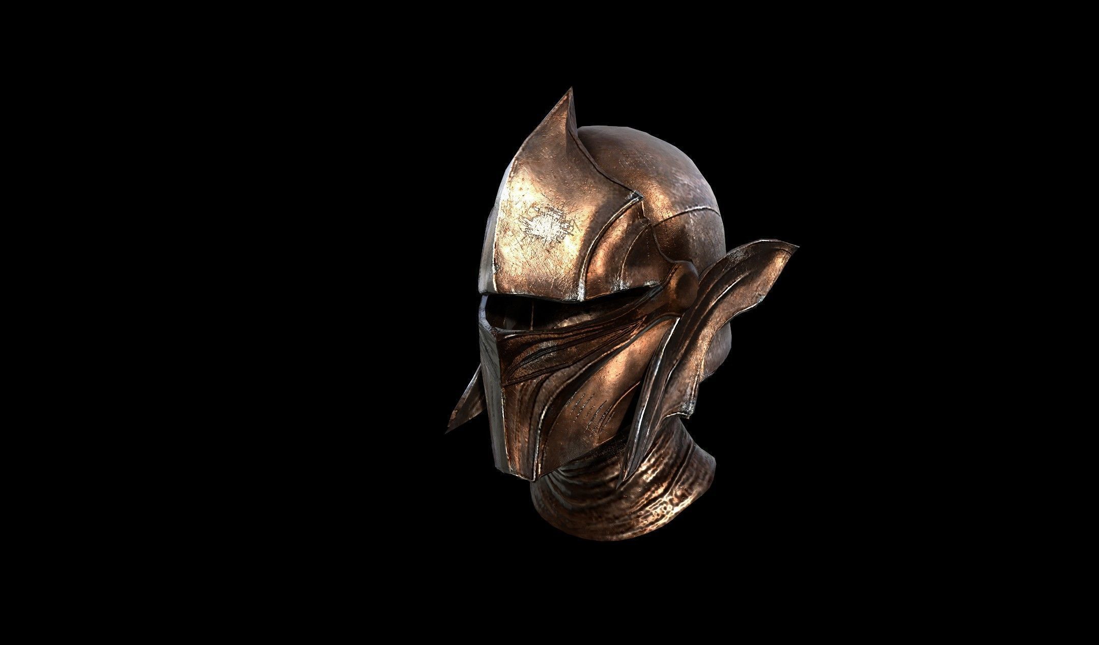 Medieval Helmet - PBR - Textured - 2 Objects Low-poly 3D model_13