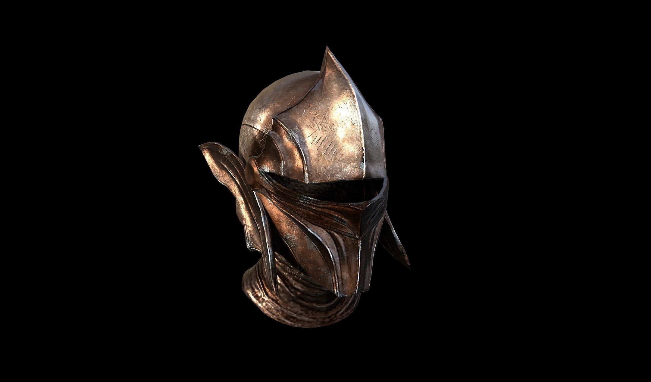 Medieval Helmet - PBR - Textured - 2 Objects Low-poly 3D model_12
