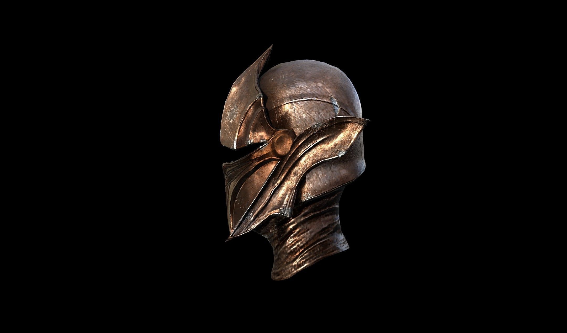 Medieval Helmet - PBR - Textured - 2 Objects Low-poly 3D model_6