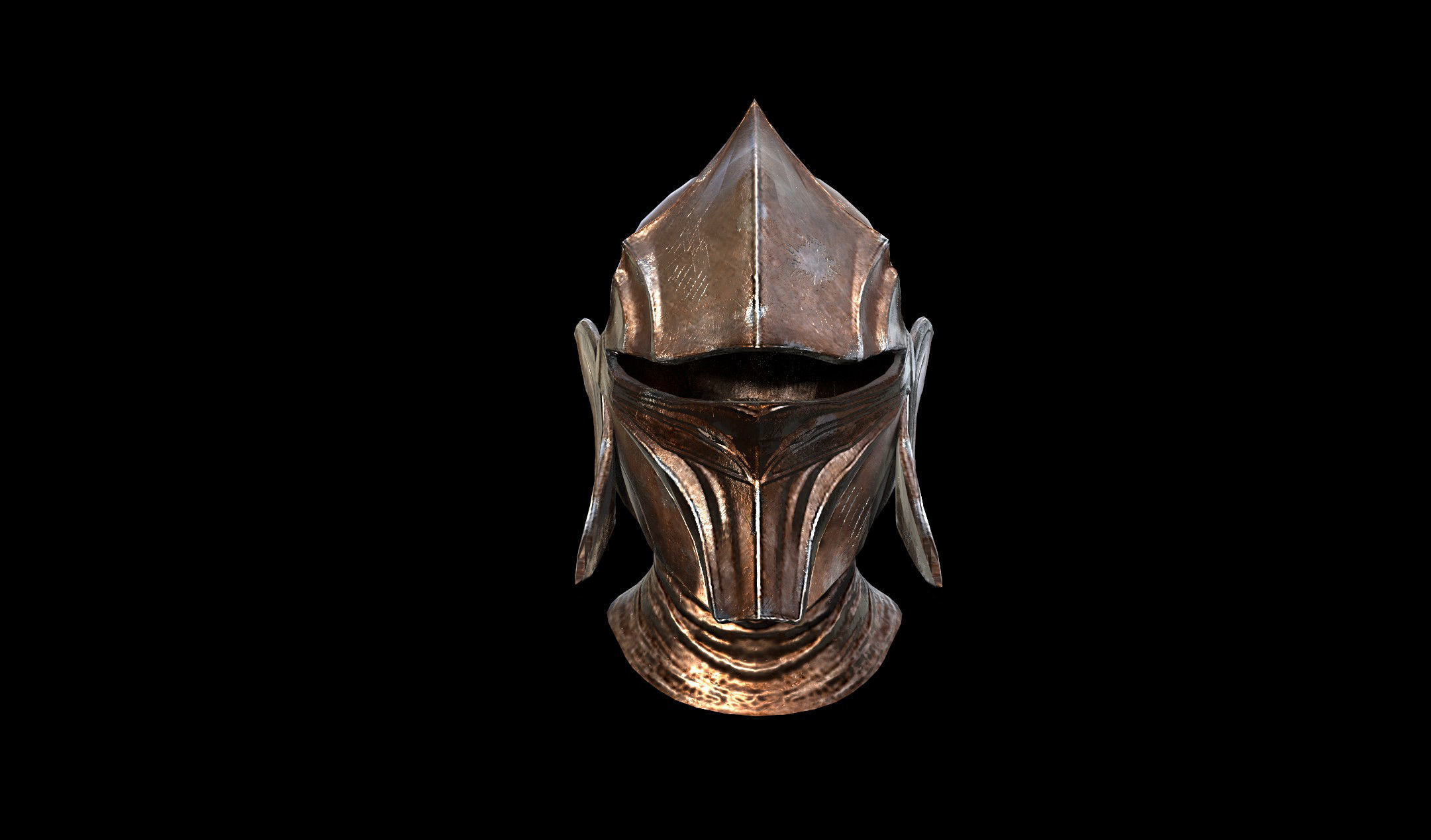 Medieval Helmet - PBR - Textured - 2 Objects Low-poly 3D model_1