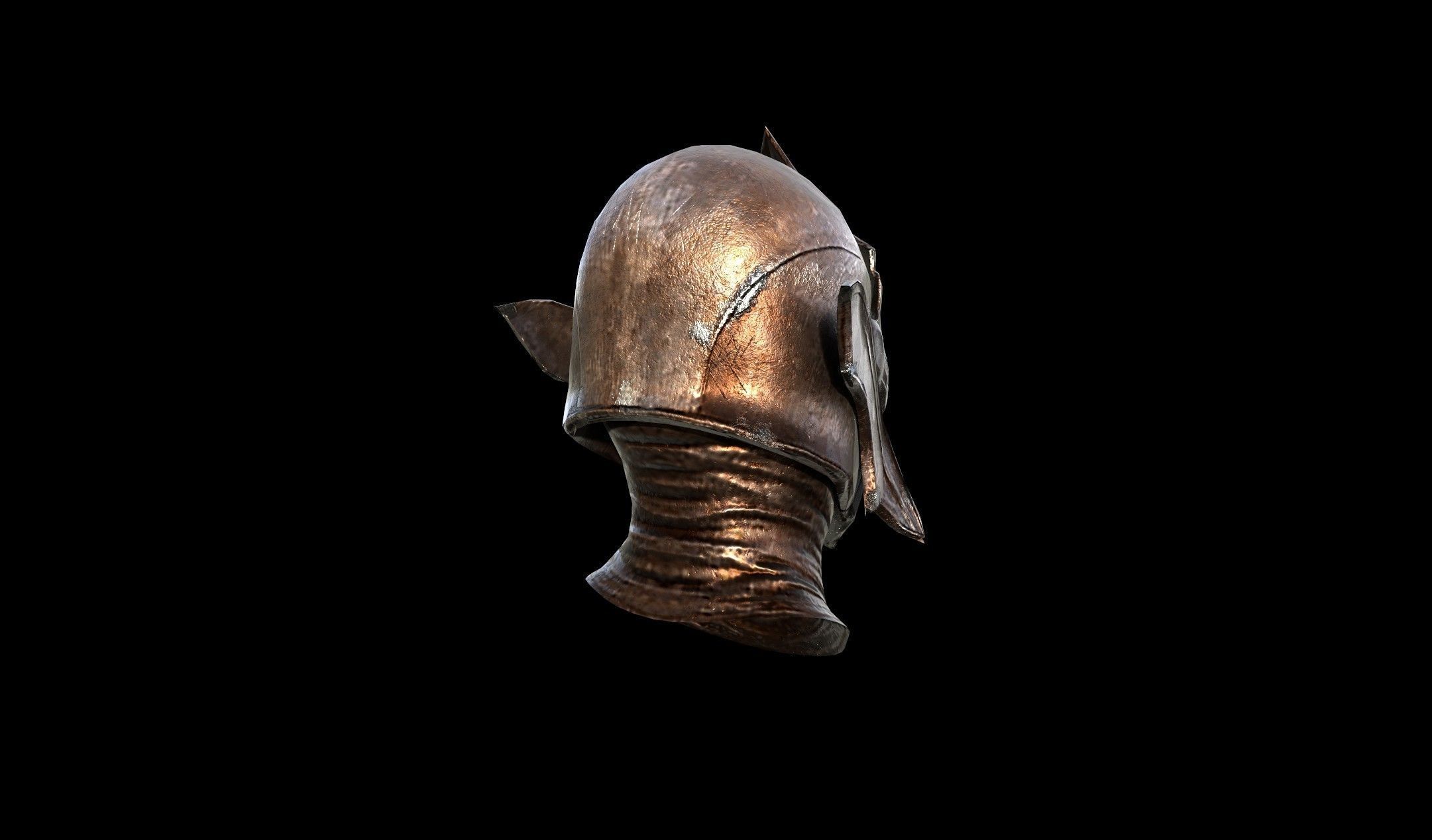 Medieval Helmet - PBR - Textured - 2 Objects Low-poly 3D model_4