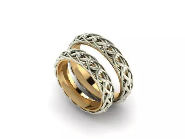 wedding rings 3D print model_0