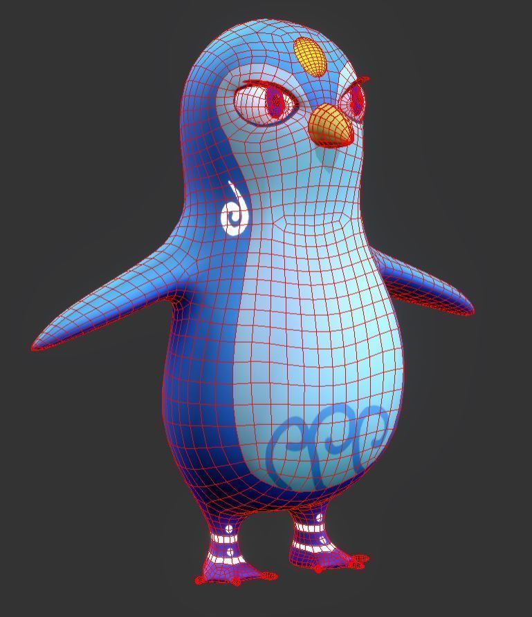 Penguin Low-poly 3D model_3