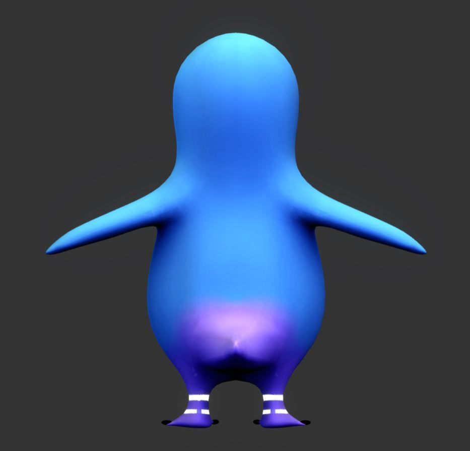 Penguin Low-poly 3D model_2