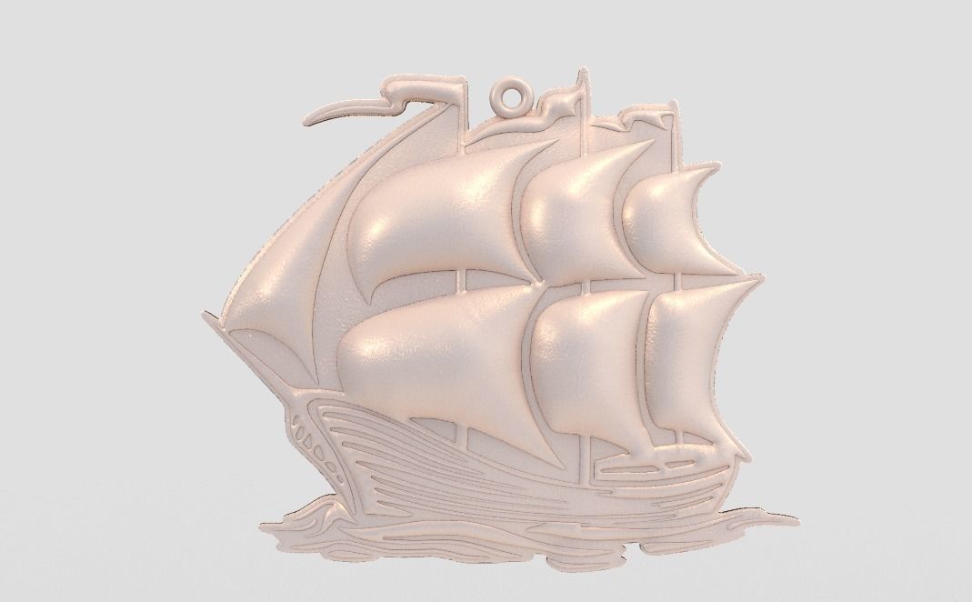 Sail Necklace 3D print model_1