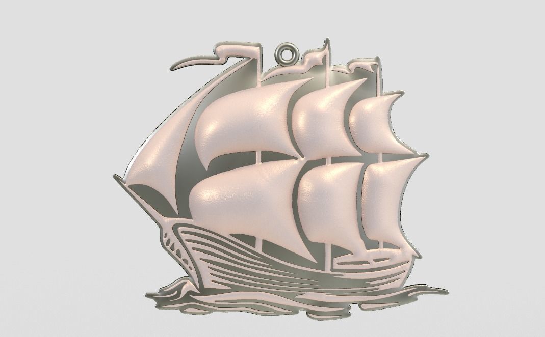 Sail Necklace 3D print model_8