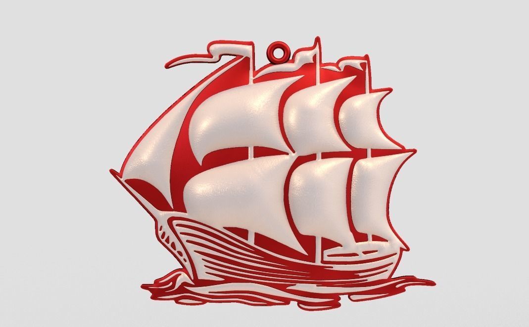 Sail Necklace 3D print model_2