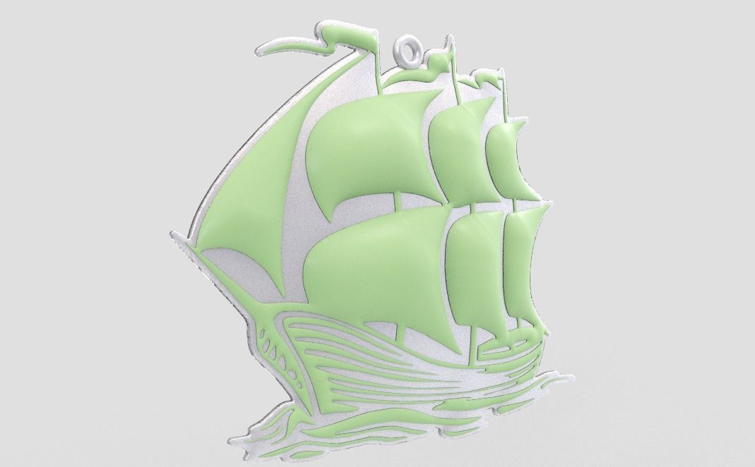 Sail Necklace 3D print model_4