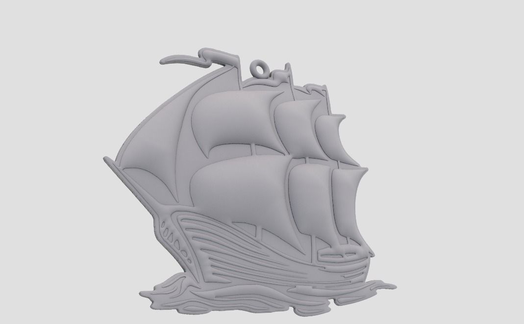 Sail Necklace 3D print model_5