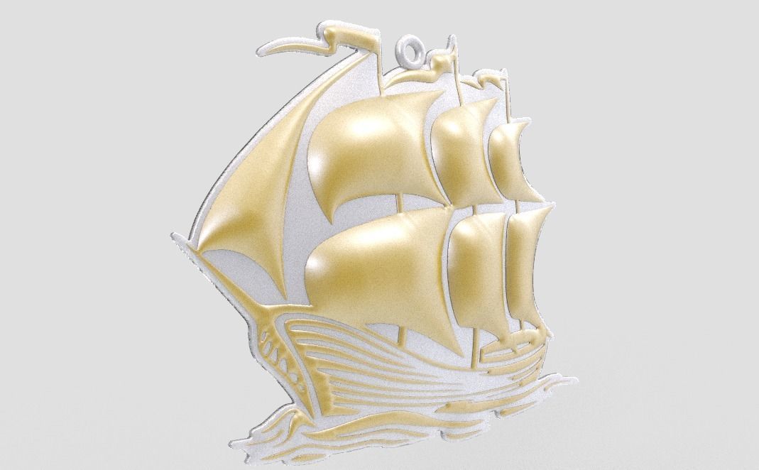 Sail Necklace 3D print model_9