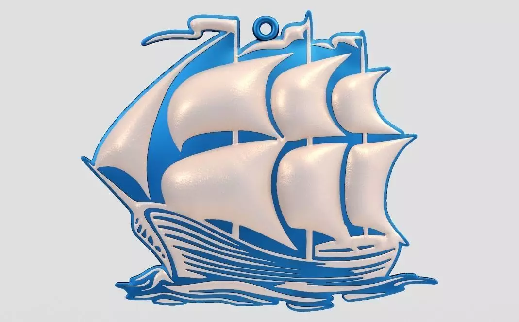 Sail Necklace 3D print model_0
