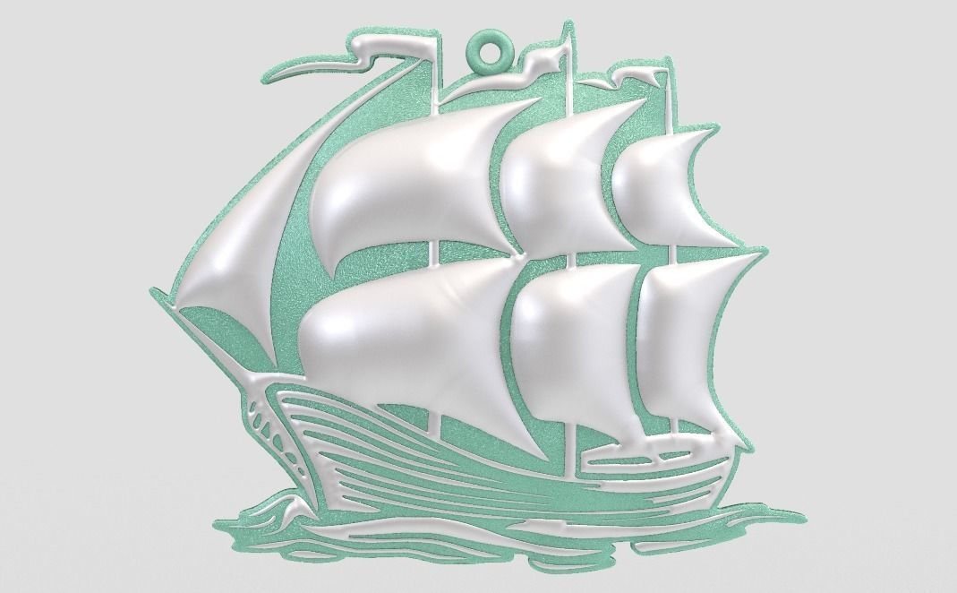 Sail Necklace 3D print model_7