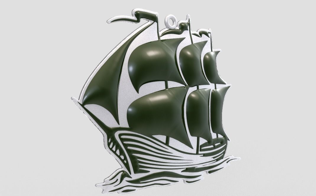 Sail Necklace 3D print model_10