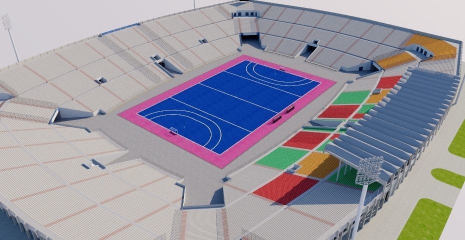 National Hockey Stadium Lahore - Pakistan Low-poly 3D model_1