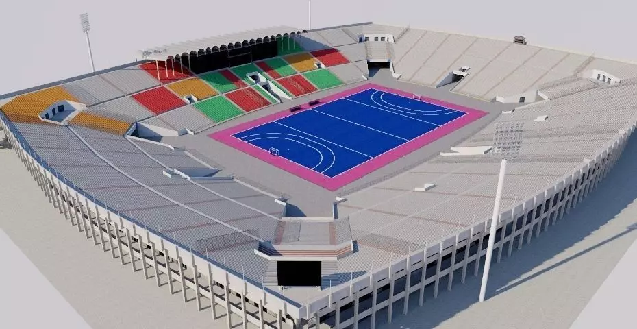 National Hockey Stadium Lahore - Pakistan Low-poly 3D model_0
